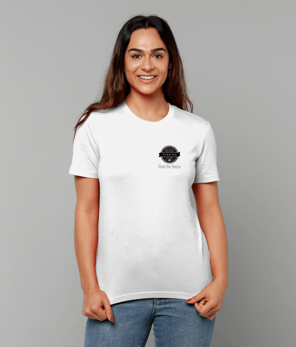Black Pudding Club Logo Share the Passion T-Shirt White