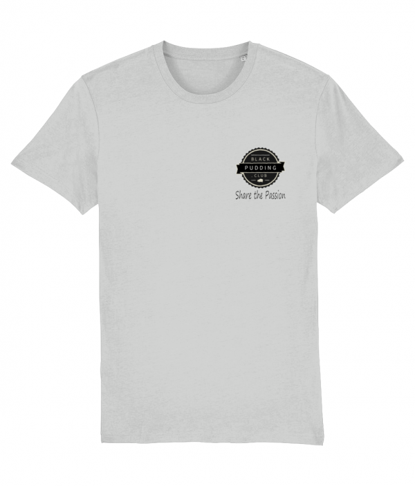 Black Pudding Club Logo Share the Passion T-Shirt Heather Grey