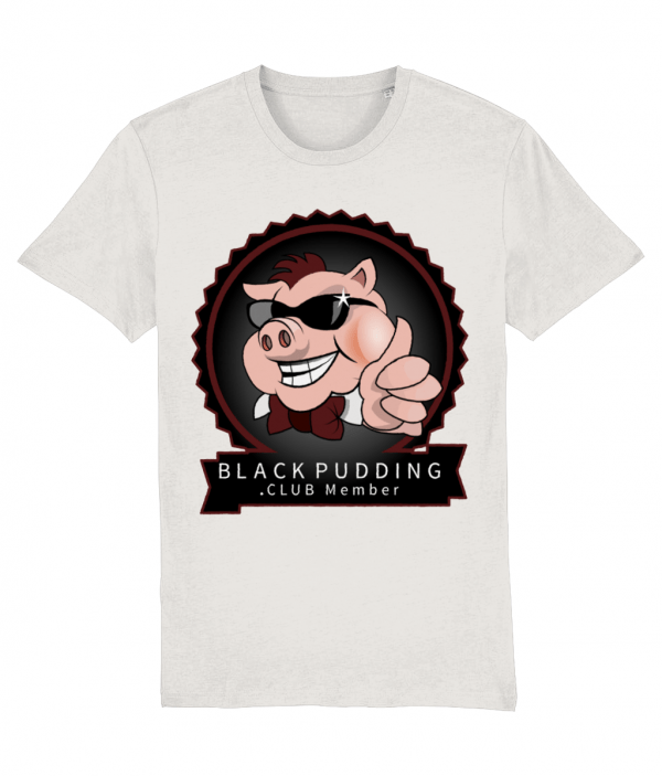 Black Pudding Club Member T-Shirt - Cool Pig Vintage White