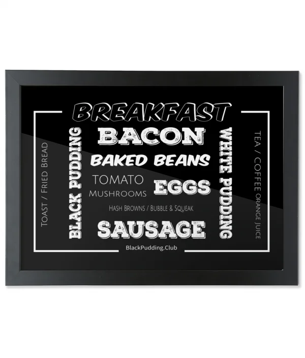 Full Breakfast Framed Bamboo Print – Black & White