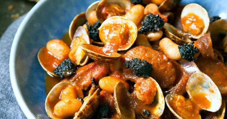 Chorizo and Black Pudding with Clams & White Beans
