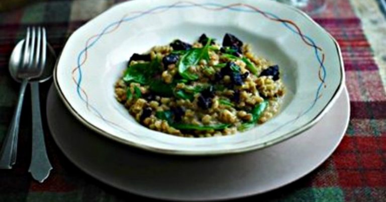 Toasted Pearl Barley Risotto with Stornoway Black Pudding